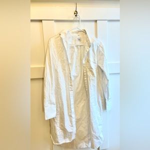 Long White Button Up Blouse - Au Printemps Paris - Medium - Long Style